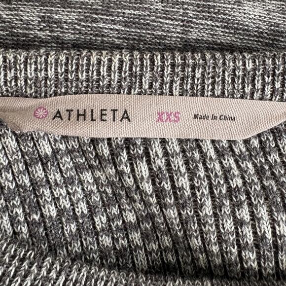 Athleta Ribbed Knit Sweater Dress XXS Gray Long Sleeve Bodycon Winter Casual - Picture 4 of 6